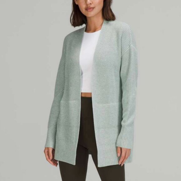 Lululemon Cashmere Knit Wrap Cardigan Sweater Relaxed Fit Open Oversized Long - Picture 1 of 12